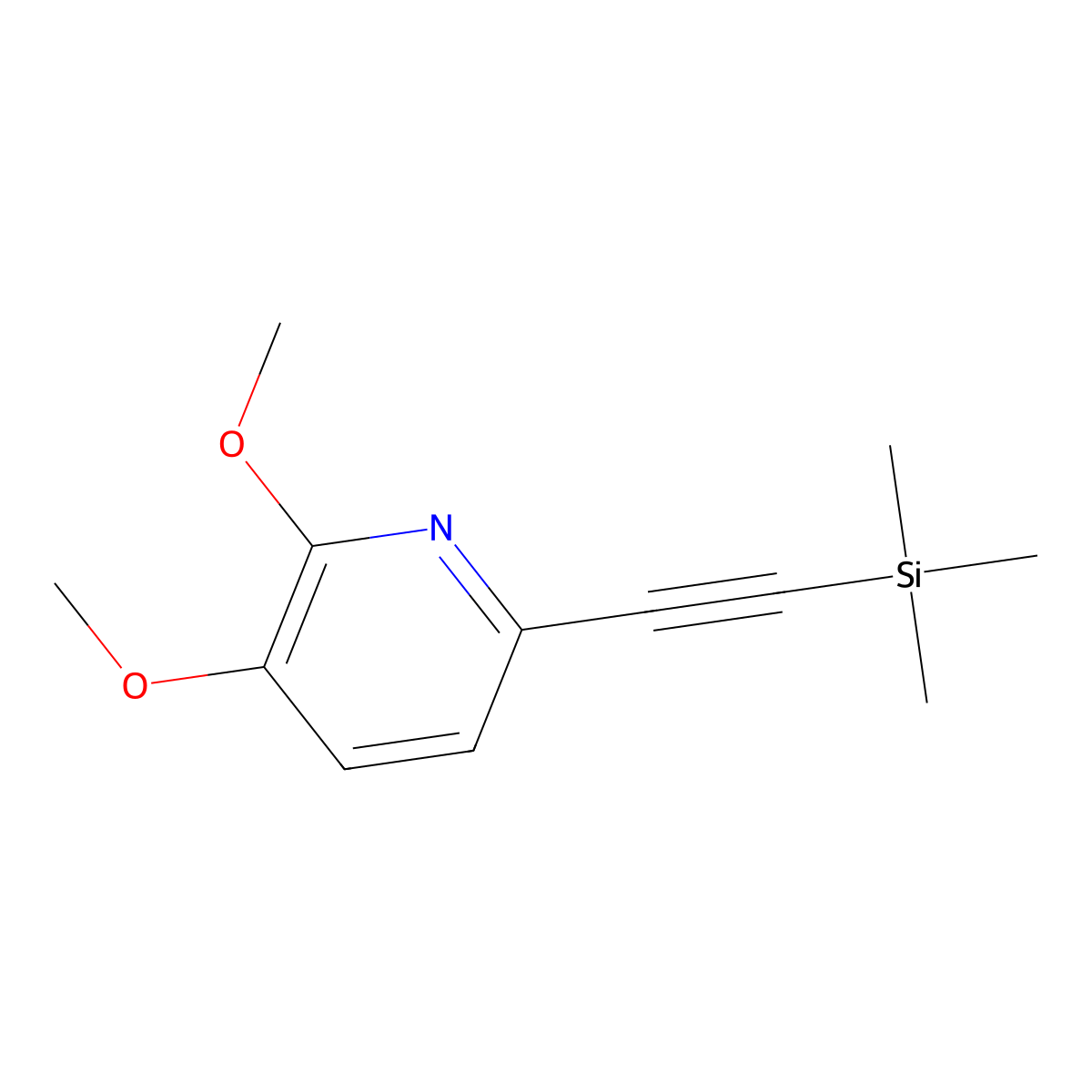 2,3-Dimethoxy-6-((trimethylsilyl)ethynyl)pyridine molecular structure, CAS 1171919-83-7