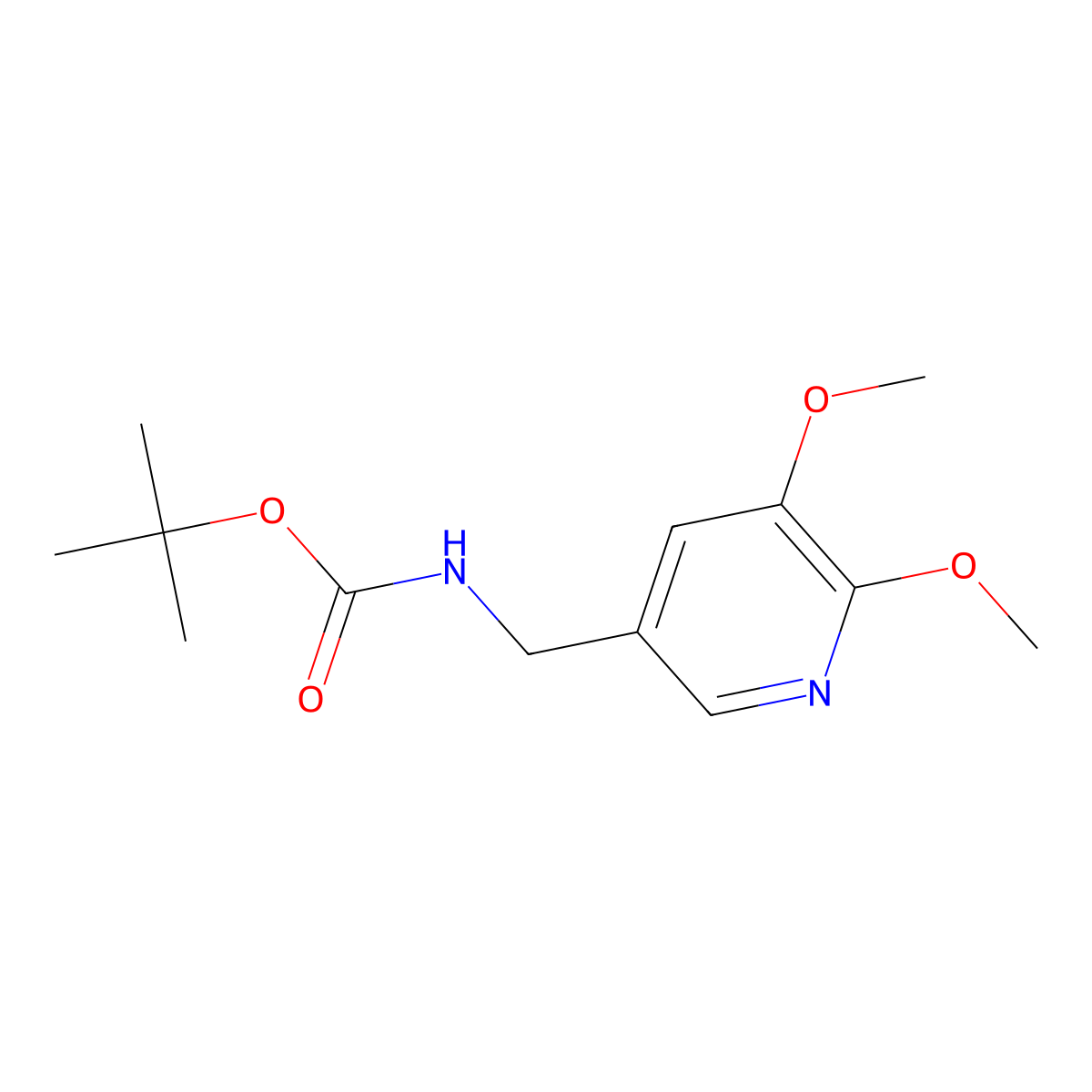 Tert-butyl (5,6-dimethoxypyridin-3-YL)-methylcarbamate molecular structure, CAS 1171919-86-0