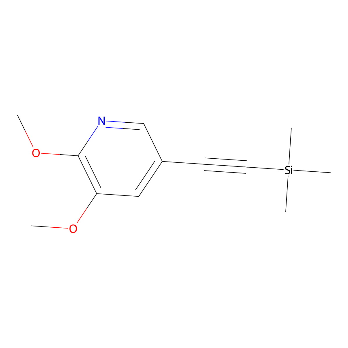 2,3-Dimethoxy-5-[2-(trimethylsilyl)ethynyl]pyridine molecular structure, CAS 1171919-88-2