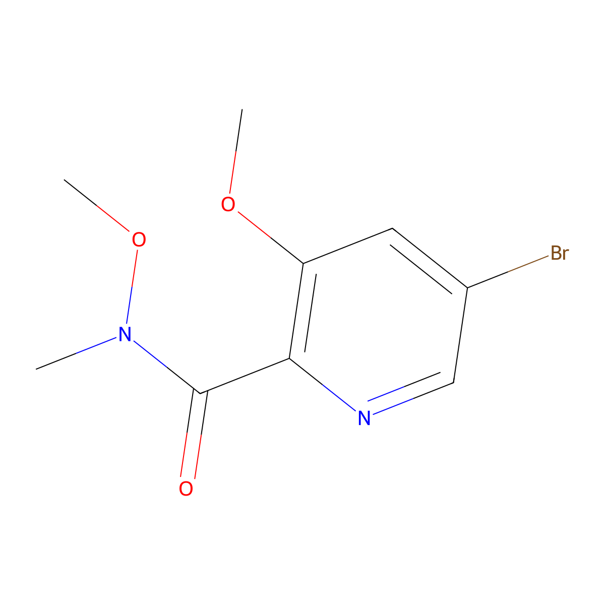 5-Bromo-N,3-dimethoxy-N-methylpicolinamide molecular structure, CAS 1171919-90-6