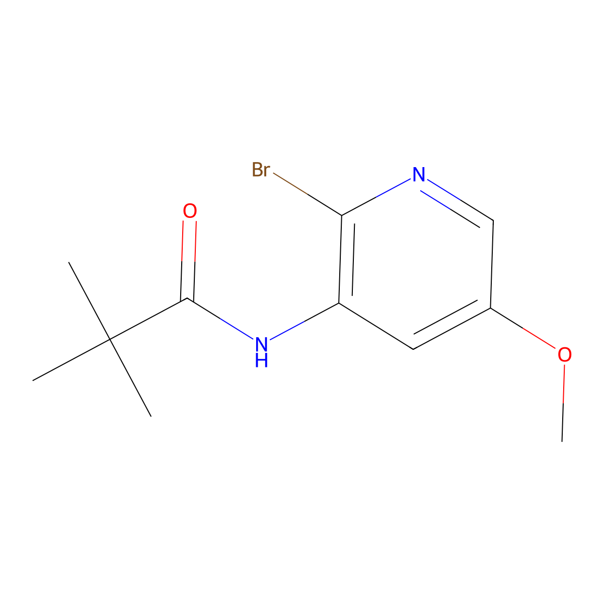 N-(2-Bromo-5-methoxypyridin-3-yl)pivalamide molecular structure, CAS 1171920-11-8