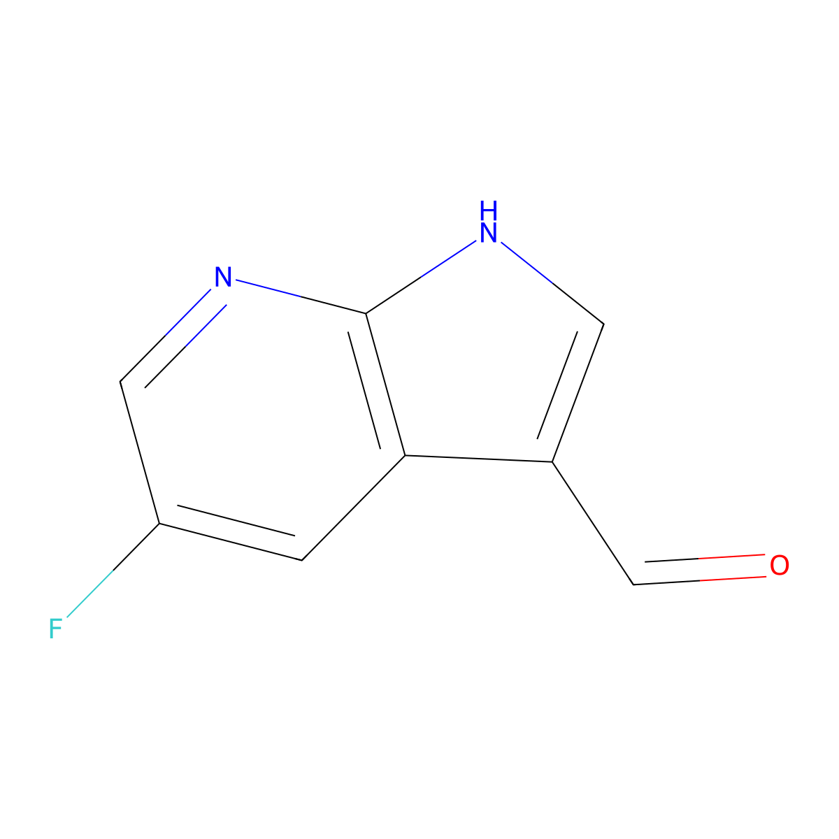 5-Fluoro-1H-pyrrolo[2,3-b]pyridine-3-carbaldehyde molecular structure, CAS 1171920-17-4