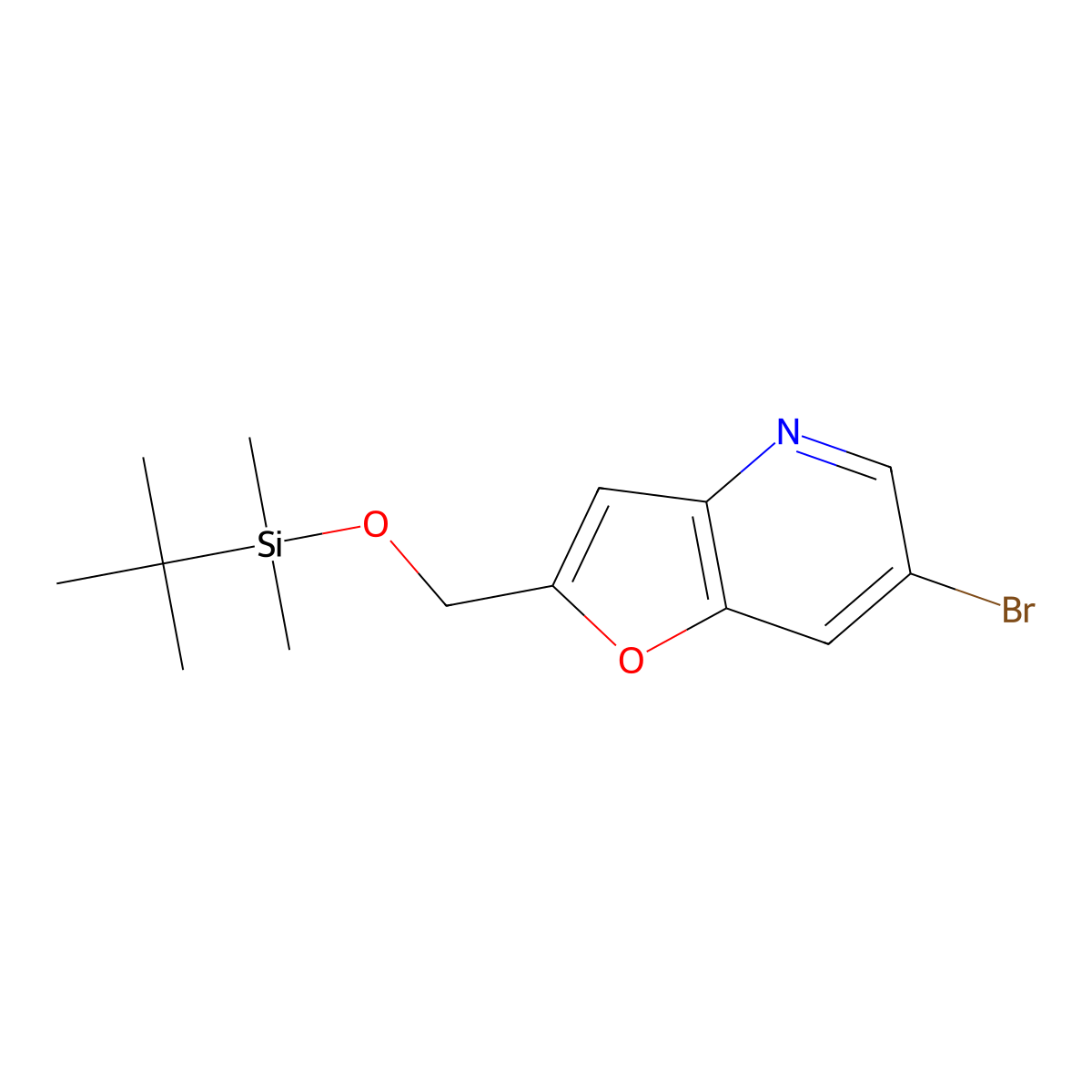 6-Bromo-2-((tert-butyldimethylsilyloxy)methyl)-furo[3,2-b]pyridine molecular structure, CAS 1171920-23-2