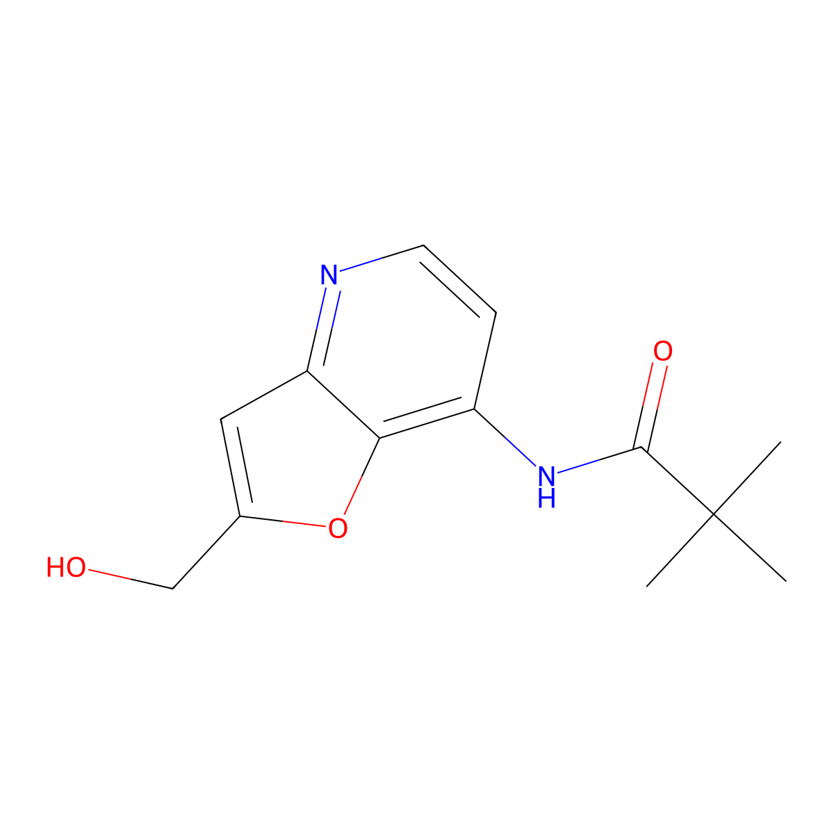 N-(2-(Hydroxymethyl)furo[3,2-b]pyridin-7-yl)-pivalamide molecular structure, CAS 1171920-26-5