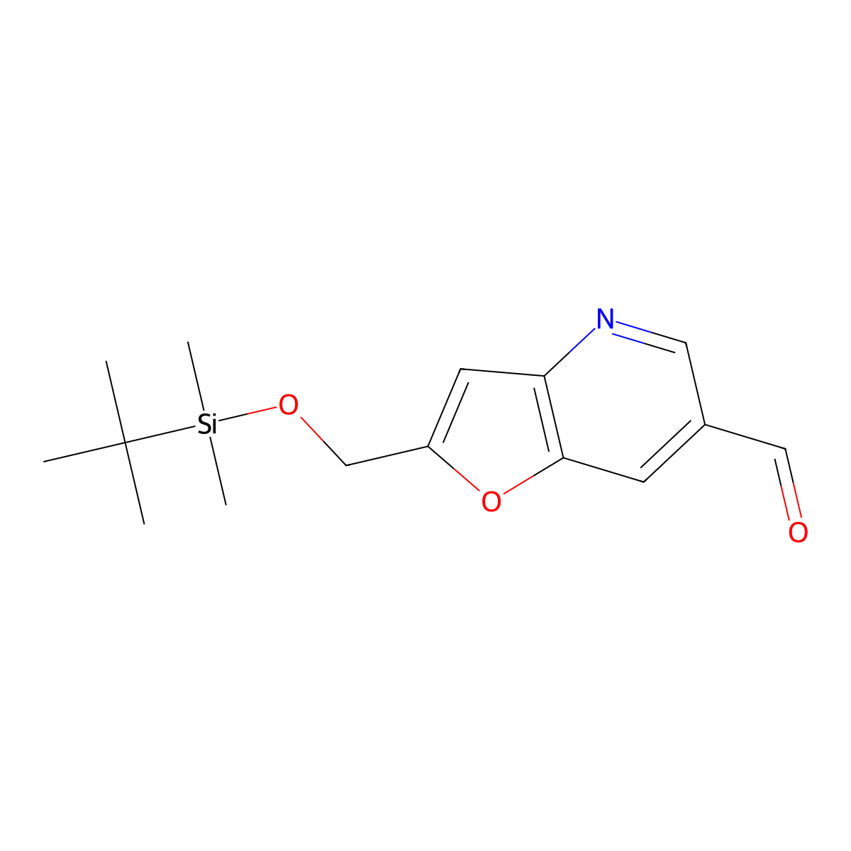 2-((tert-Butyldimethylsilyloxy)methyl)-furo[3,2-b]pyridine-6-carbaldehyde molecular structure, CAS 1171920-38-9
