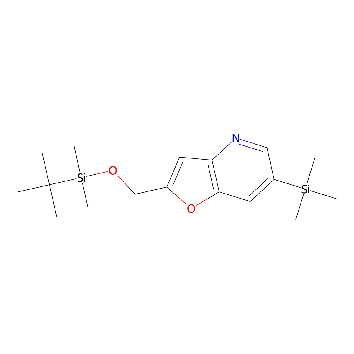 2-((tert-Butyldimethylsilyloxy)methyl)-6-(trimethylsilyl)furo[3,2-b]pyridine molecular structure, CAS 1171920-41-4