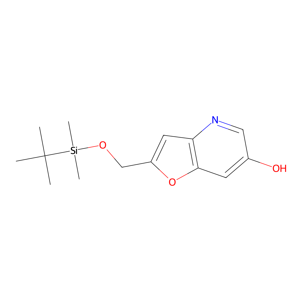 2-((tert-Butyldimethylsilyloxy)methyl)-furo[3,2-b]pyridin-6-ol molecular structure, CAS 1171920-47-0