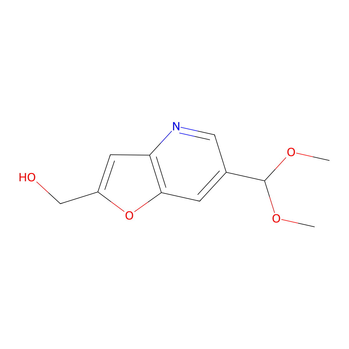 (6-(Dimethoxymethyl)furo[3,2-b]pyridin-2-yl)methanol molecular structure, CAS 1171920-53-8