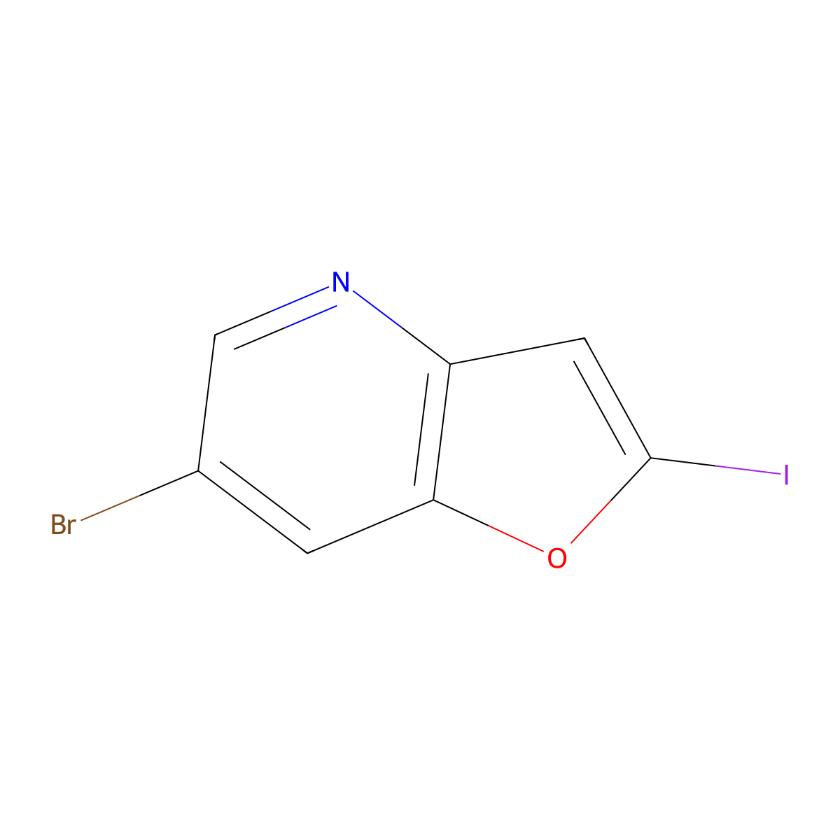 6-Bromo-2-iodofuro[3,2-b]pyridine molecular structure, CAS 1171920-55-0