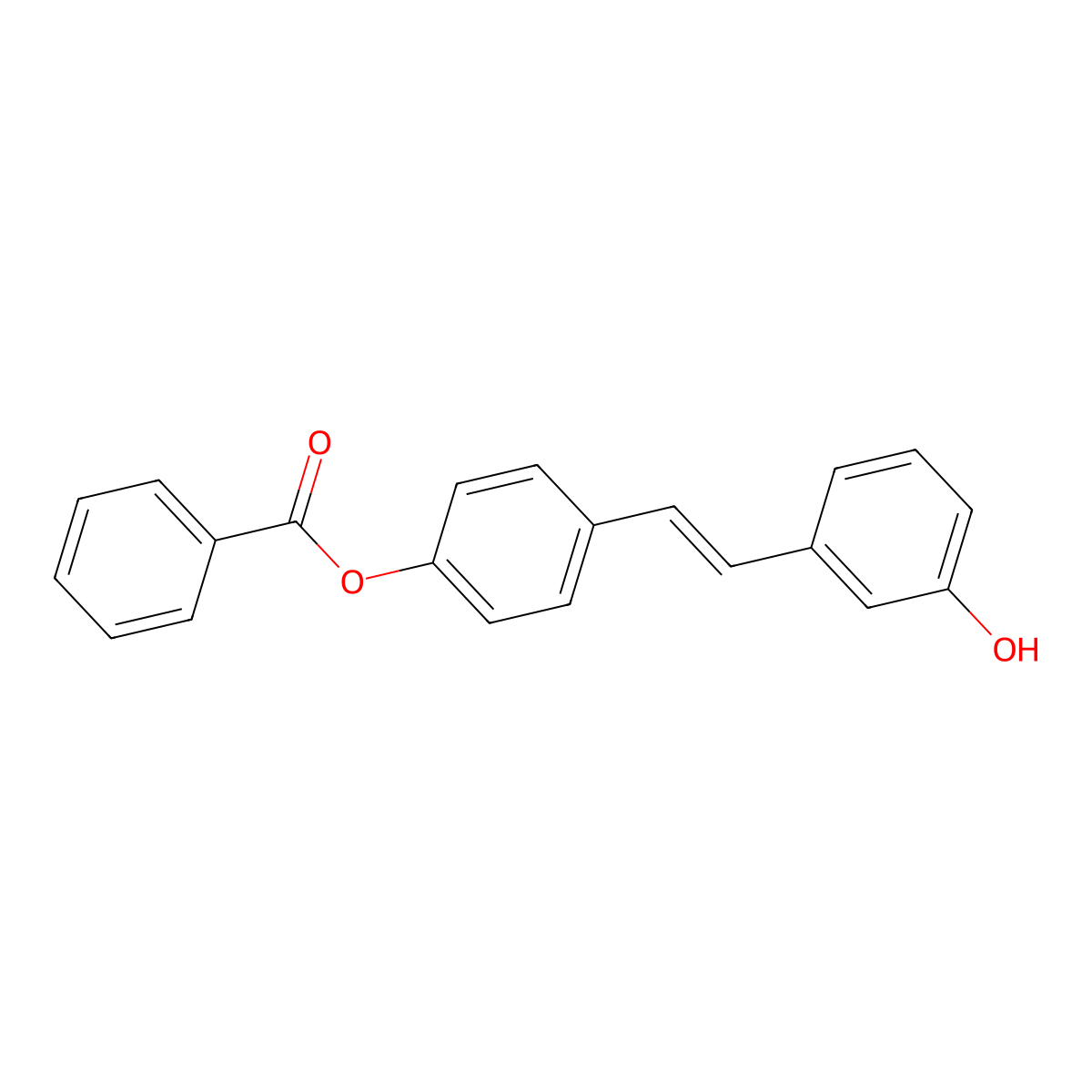 Benzoic acid 4-[2-(3-hydroxy-phenyl)-vinyl]-phenyl ester molecular structure, CAS 1171921-36-0