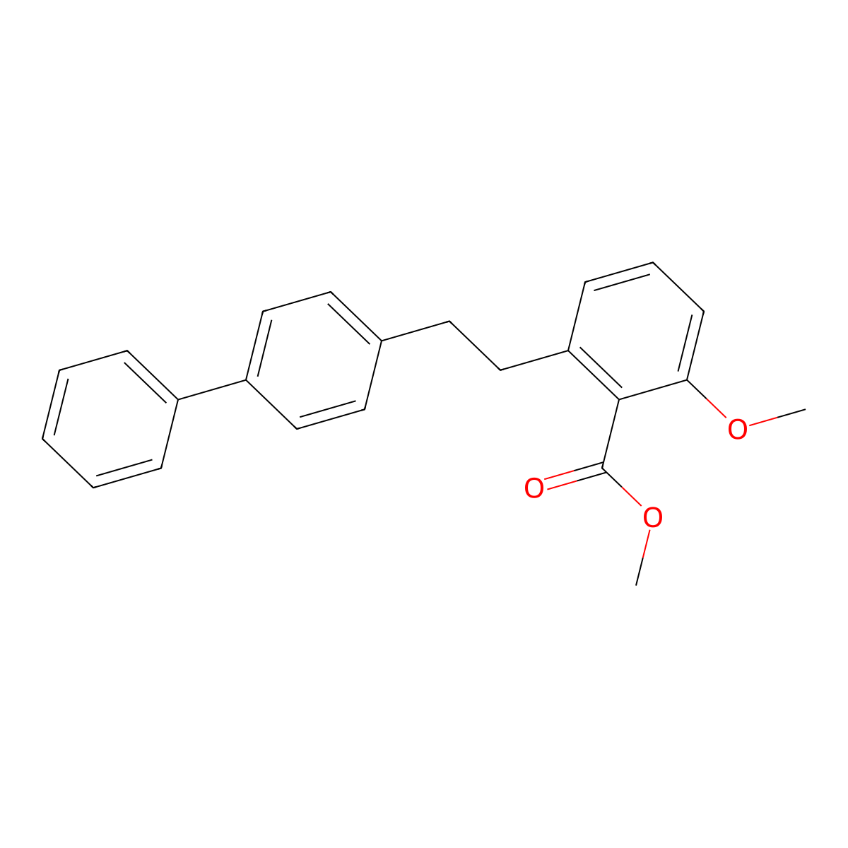2-(2-Biphenyl-4-yl-ethyl)-6-methoxy-benzoic acid methyl ester molecular structure, CAS 1171921-39-3
