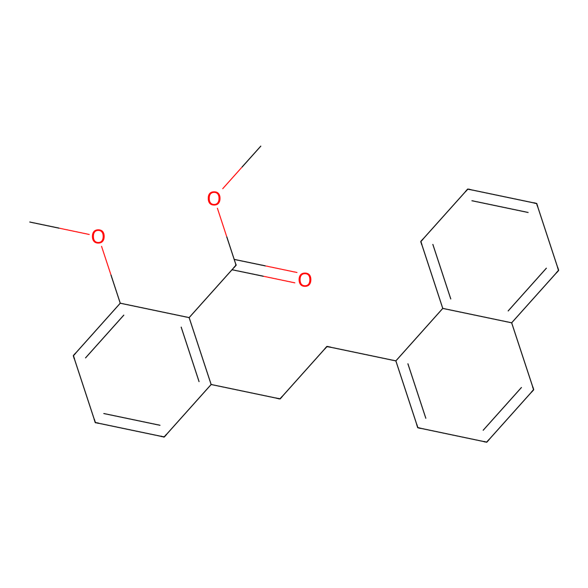 2-Methoxy-6-(2-naphthalen-1-yl-ethyl)-benzoic acid methyl ester molecular structure, CAS 1171921-51-9
