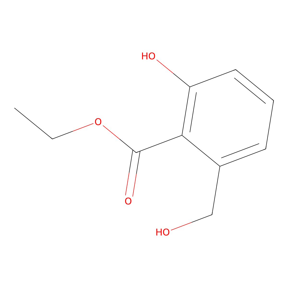 2-Hydroxy-6-hydroxymethyl-benzoic acid ethyl ester molecular structure, CAS 1171921-54-2