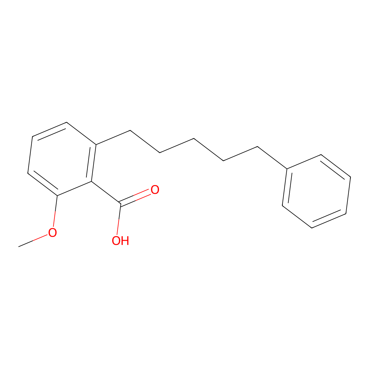 2-Methoxy-6-(5-phenyl-pentyl)-benzoic acid molecular structure, CAS 1171921-57-5
