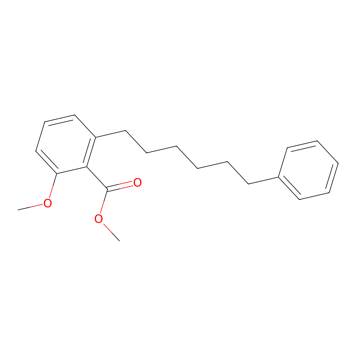 Methyl 2-methoxy-6-(6-phenylhexyl)benzoate molecular structure, CAS 1171921-59-7