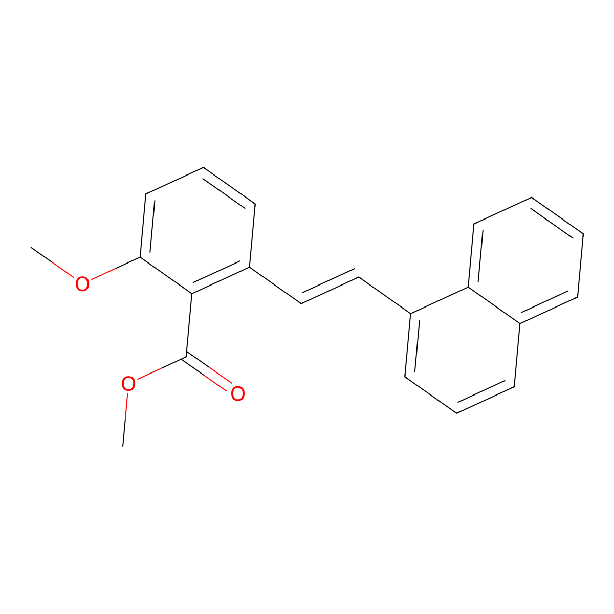 2-Methoxy-6-(2-naphthalen-1-yl-vinyl)-benzoic acid methyl ester molecular structure, CAS 1171921-69-9