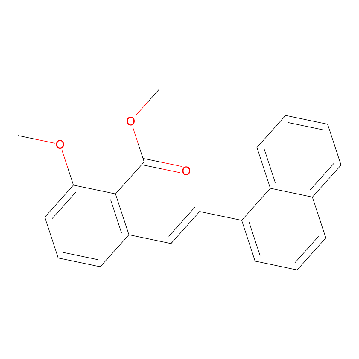 2-Methoxy-6-(2-naphthalen-1-yl-vinyl)-benzoic acid methyl ester molecular structure, CAS 1171921-69-9