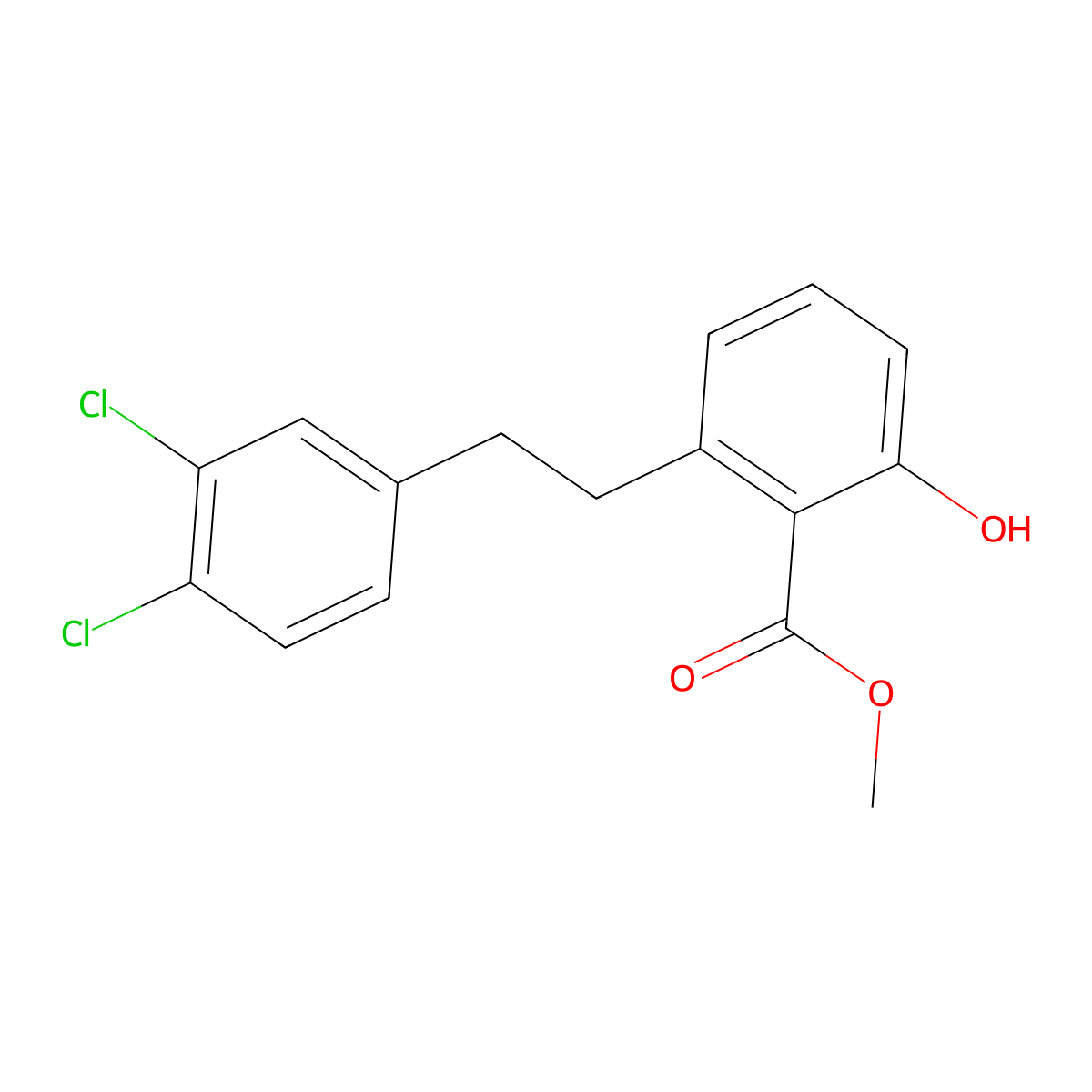 2-[2-(3,4-Dichloro-phenyl)-ethyl]-6-hydroxy-benzoic acid methyl ester molecular structure, CAS 1171921-73-5