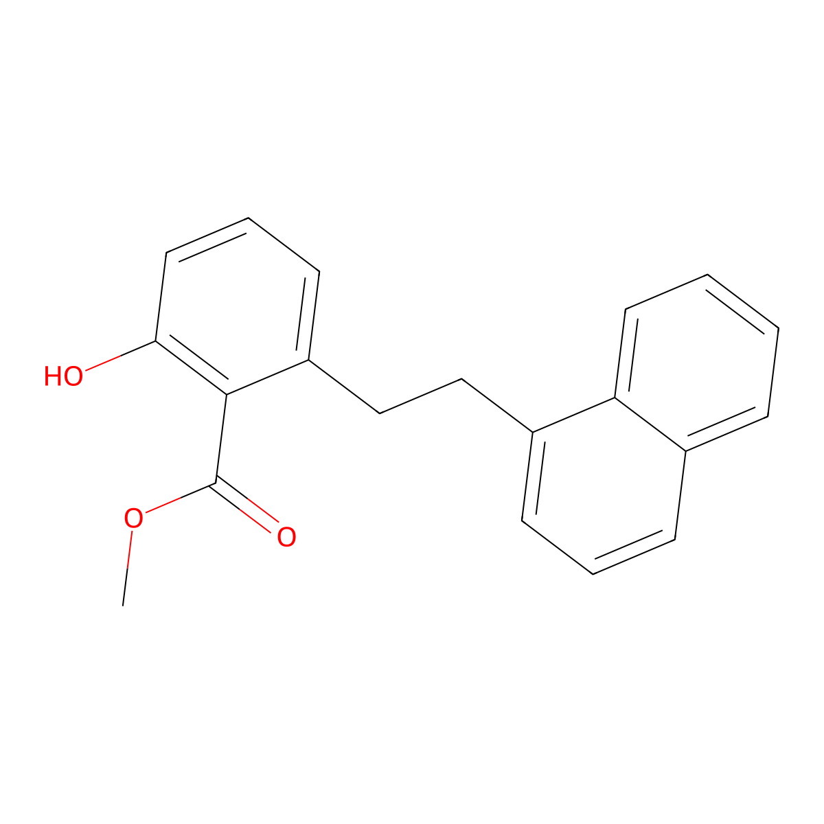 2-Hydroxy-6-(2-naphthalen-1-yl-ethyl)-benzoic acid methyl ester molecular structure, CAS 1171921-82-6