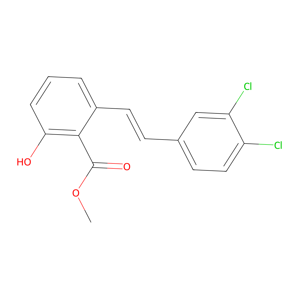 2-[2-(3,4-Dichloro-phenyl)-vinyl]-6-hydroxy-benzoic acid methyl ester molecular structure, CAS 1171921-85-9