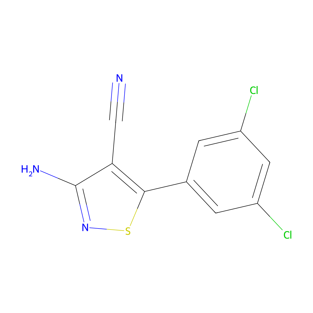 3-Amino-5-(3,5-dichloro-phenyl)-isothiazole-4-carbonitrile molecular structure, CAS 1171921-97-3