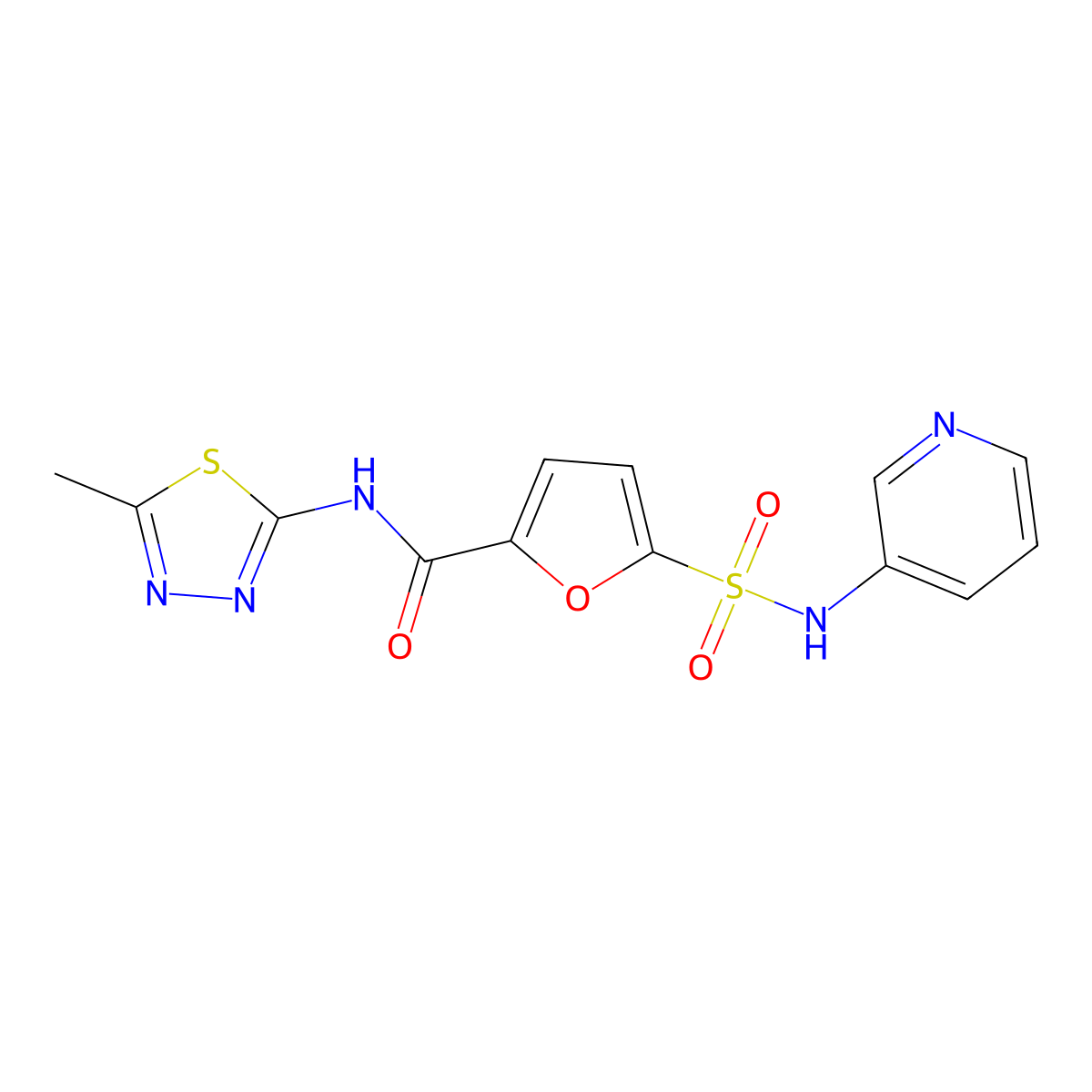 N-(5-methyl-1,3,4-thiadiazol-2-yl)-5-(N-(pyridin-3-yl)sulfamoyl)furan-2-carboxamide molecular structure, CAS 1171922-12-5