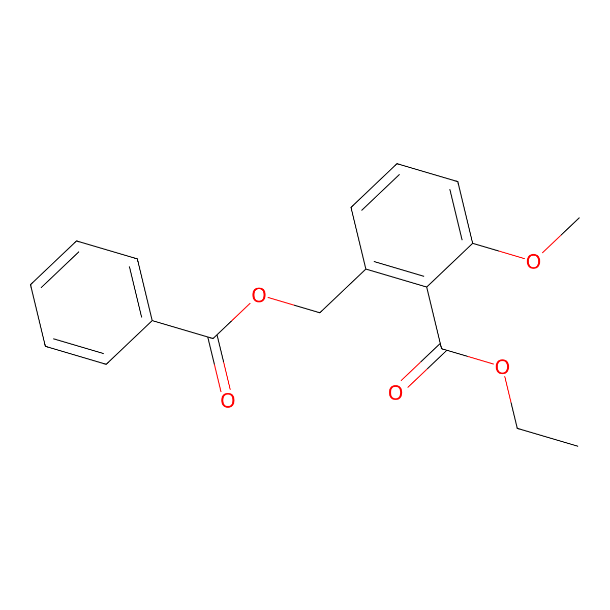 Benzoic acid 2 [(benzoyloxy)methyl]-6-methoxy ethyl ester molecular structure, CAS 1171923-06-0