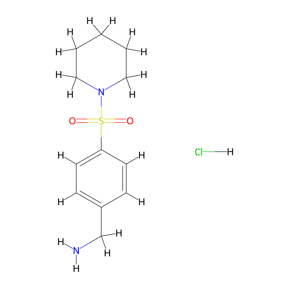 (4-(Piperidine-1-sulfonyl)phenyl)methanamine hydrochloride molecular structure, CAS 1171923-10-6