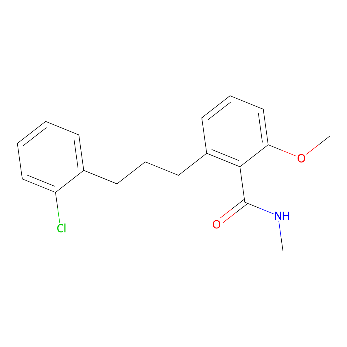 2-[3-(2-Chloro-phenyl)-propyl]-6-methoxy-N-methyl-benzamide molecular structure, CAS 1171923-12-8