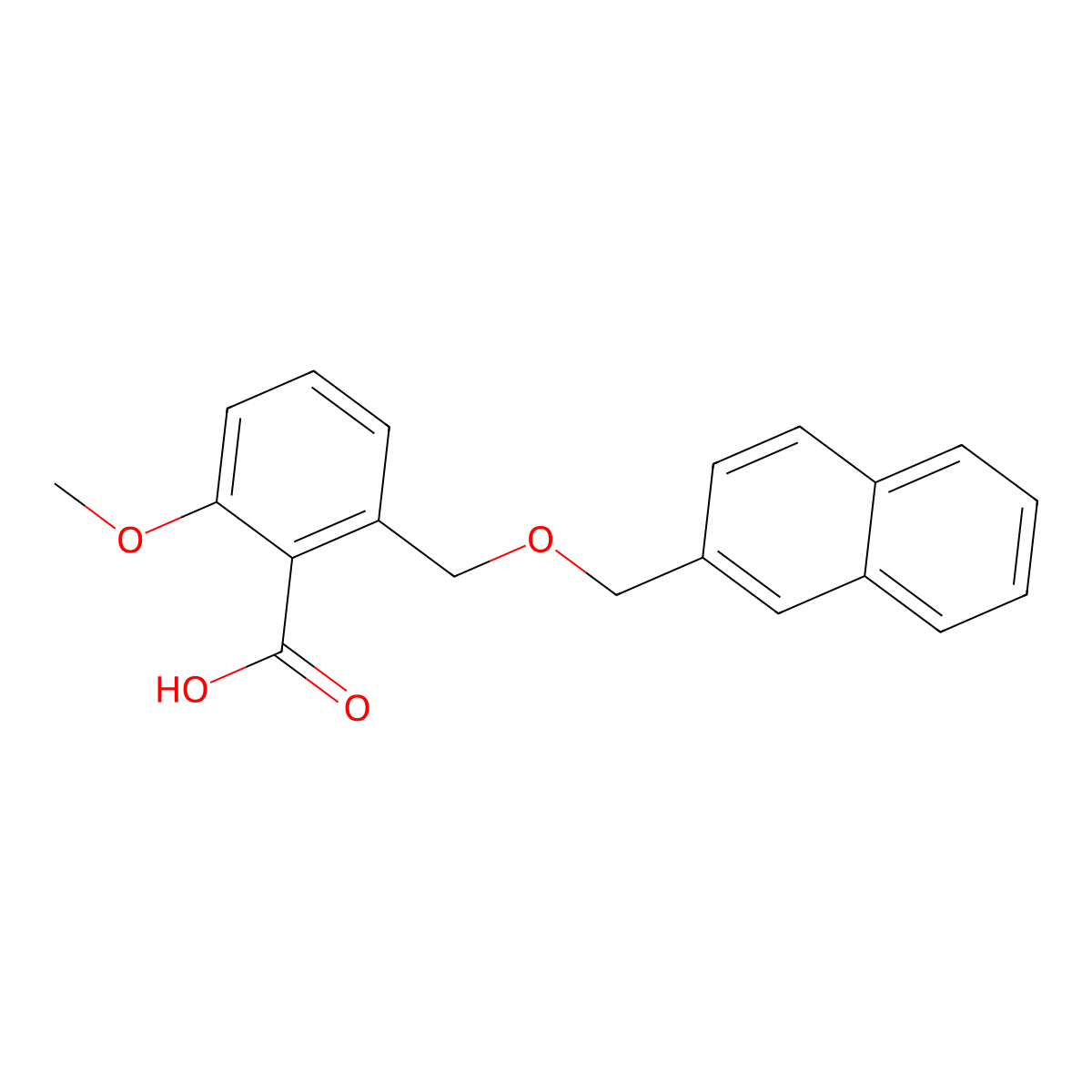 2-Methoxy-6-(naphthalen-2-ylmethoxymethyl)-benzoic acid molecular structure, CAS 1171923-38-8