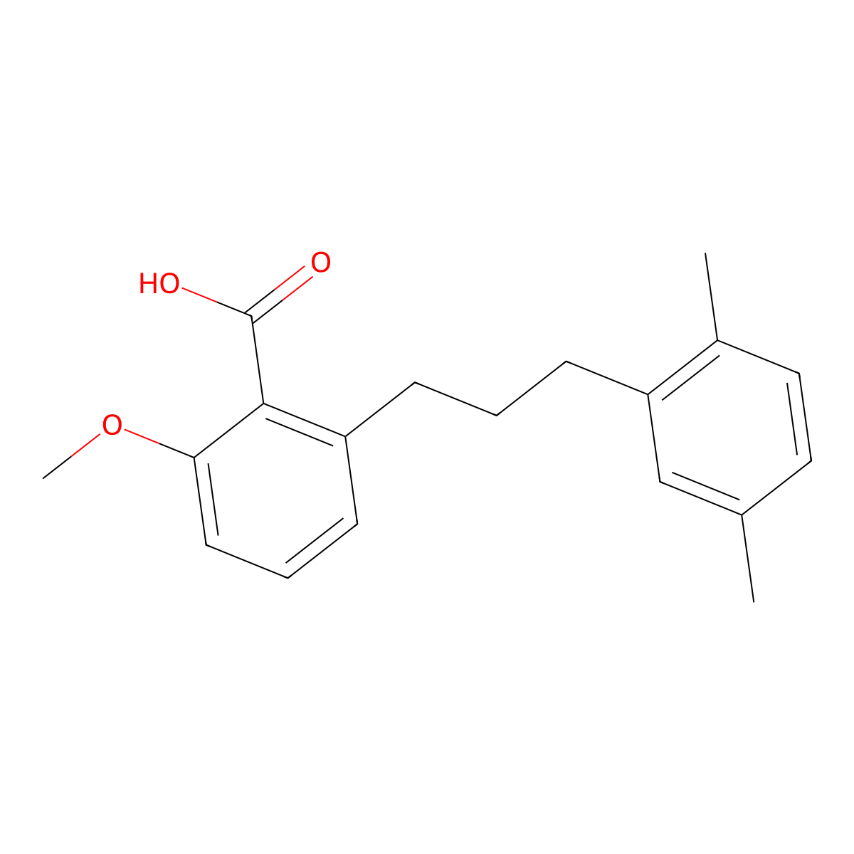 2-[3-(2,5-Dimethyl-phenyl)-propyl]-6-methoxy-benzoic acid molecular structure, CAS 1171923-55-9