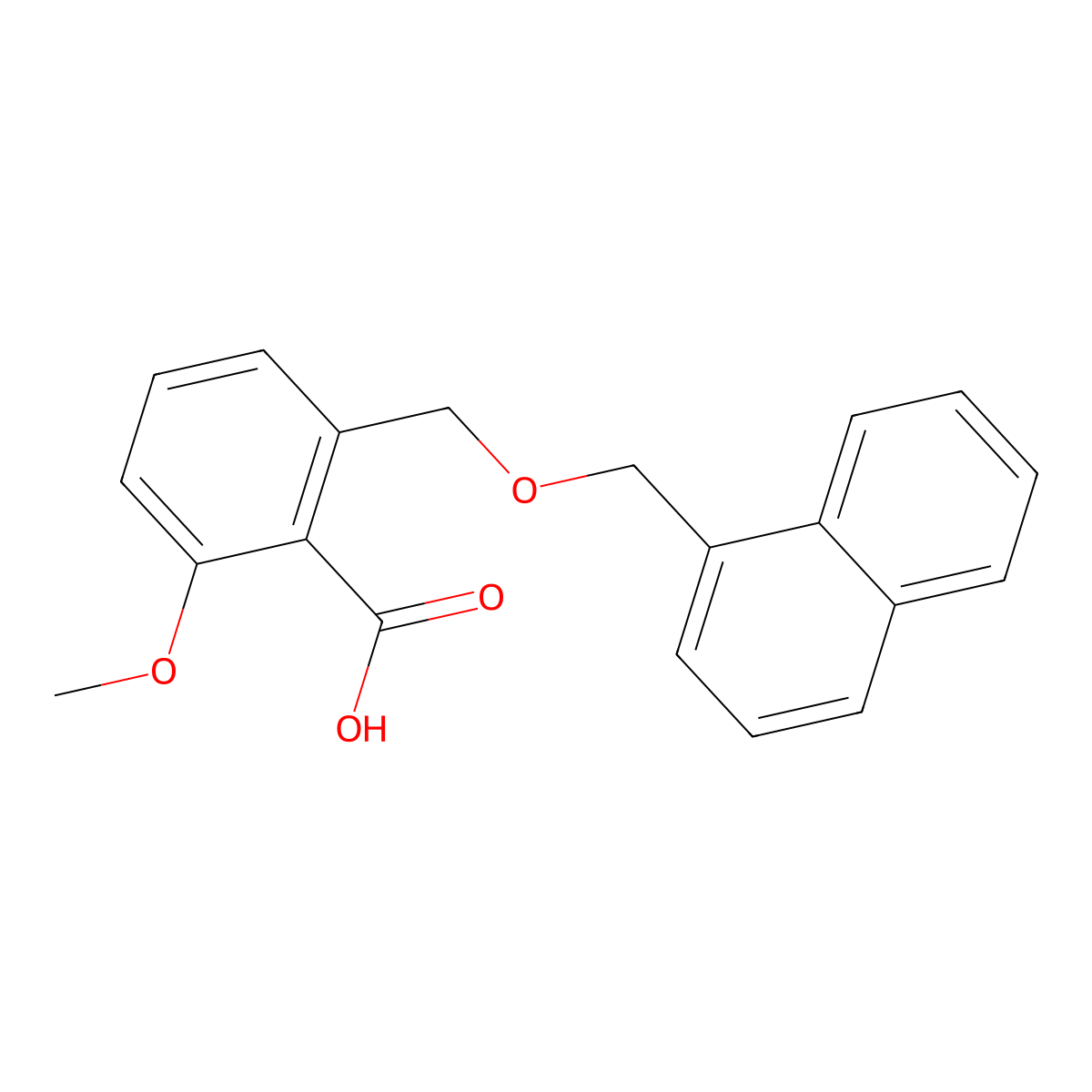 2-Methoxy-6-(naphthalen-1-ylmethoxymethyl)-benzoic acid molecular structure, CAS 1171923-60-6