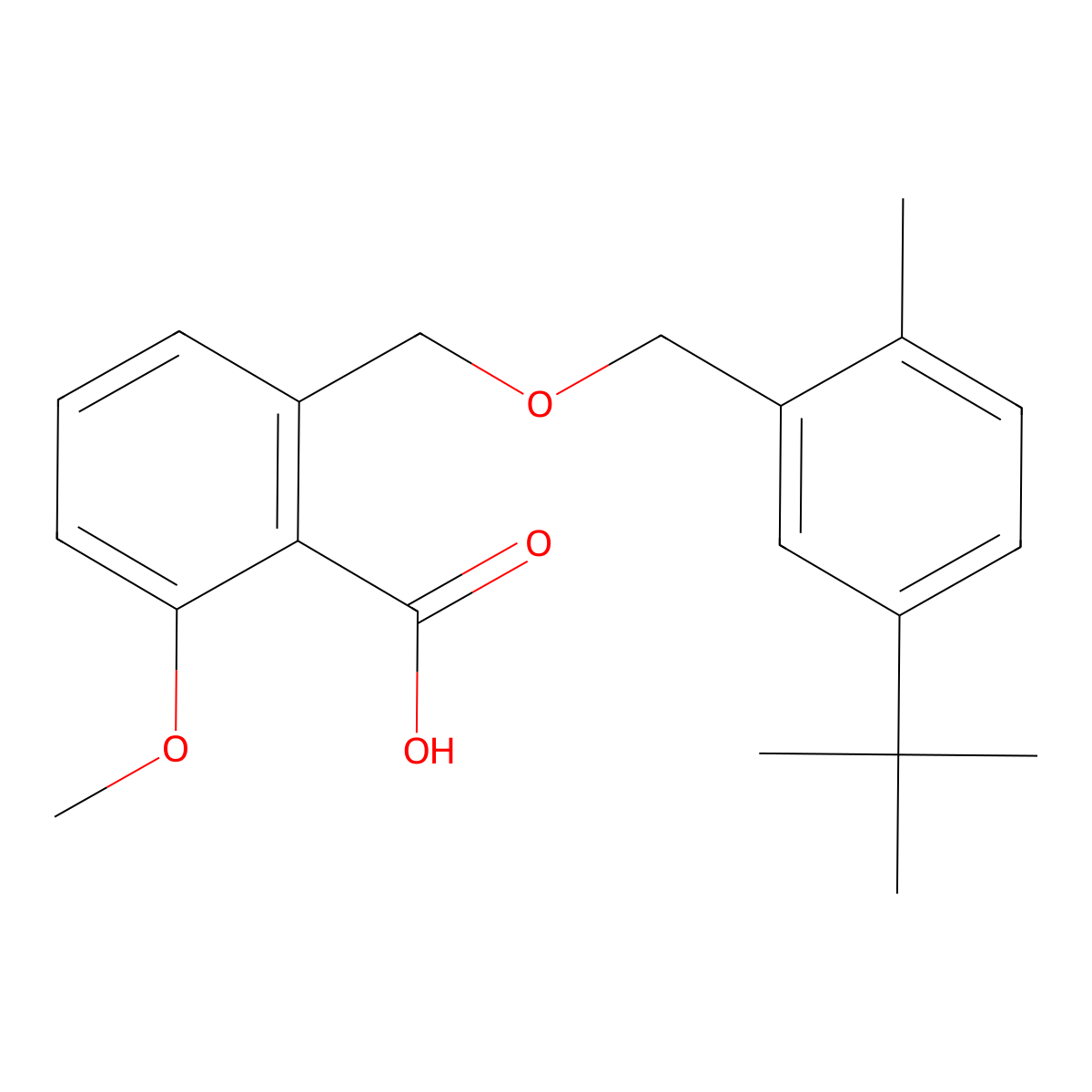 2-(5-tert-Butyl-2-methyl-benzyloxymethyl)-6-methoxy-benzoic acid molecular structure, CAS 1171923-64-0