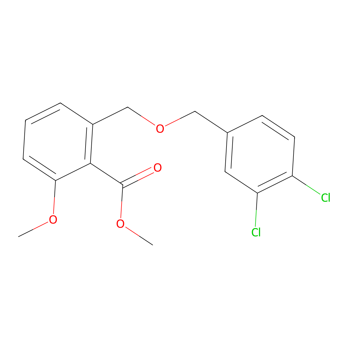 2-(3,4-Dichloro-benzyloxymethyl)-6-methoxy-benzoic acid methyl ester molecular structure, CAS 1171923-68-4