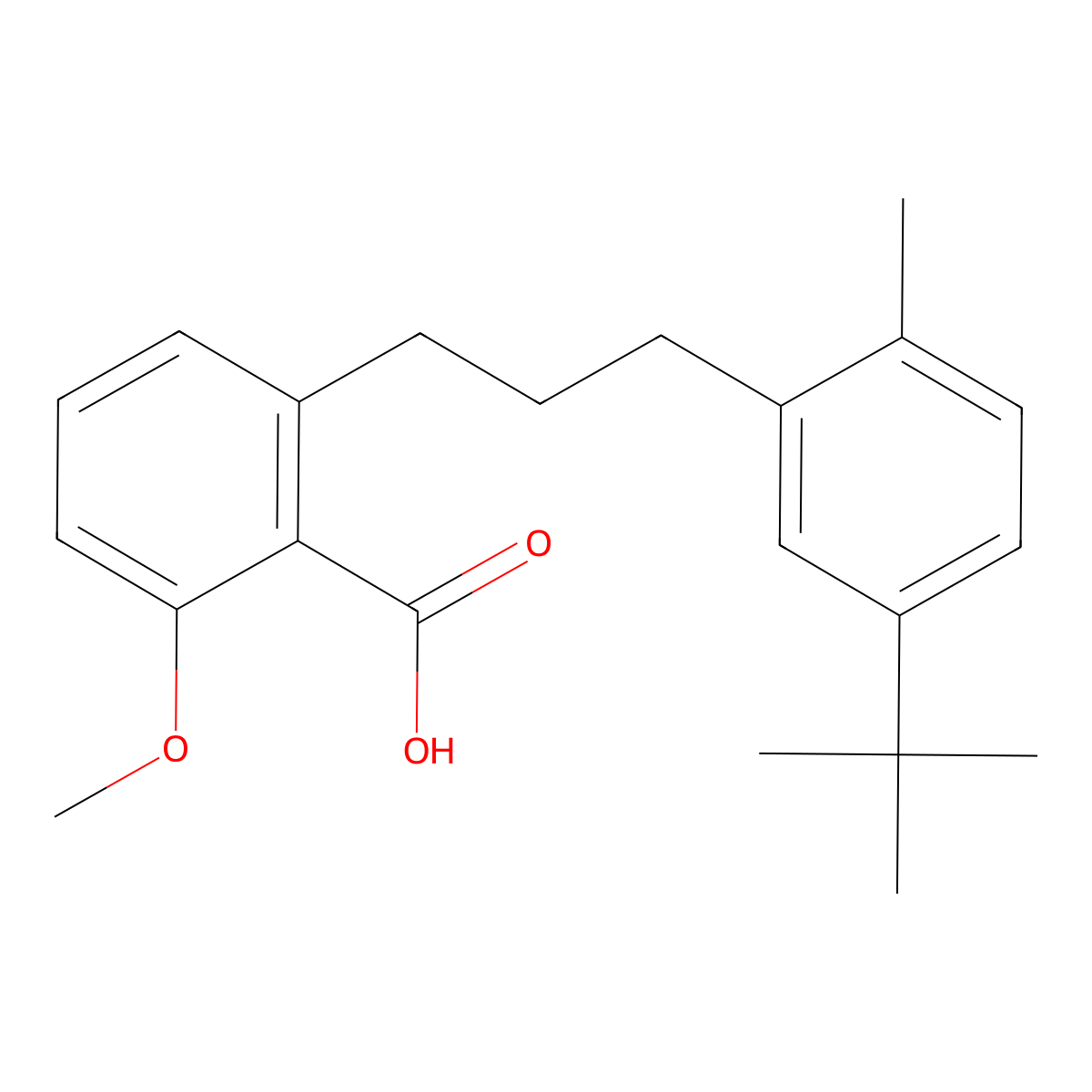 2-[3-(5-tert-Butyl-2-methyl-phenyl)-propyl]-6-methoxy-benzoic acid molecular structure, CAS 1171923-77-5