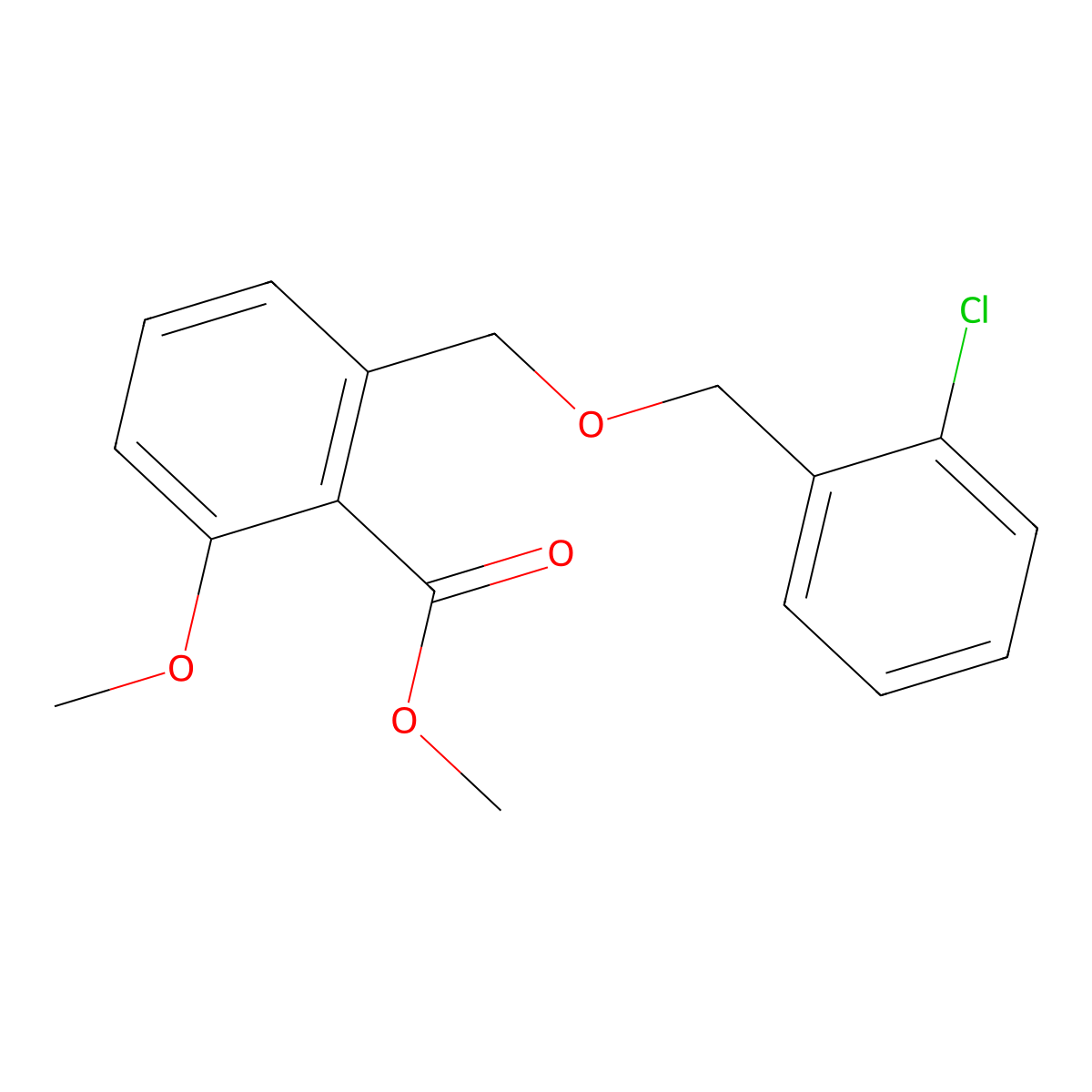 2-(2-Chloro-benzyloxymethyl)-6-methoxy-benzoic acid methyl ester molecular structure, CAS 1171923-79-7