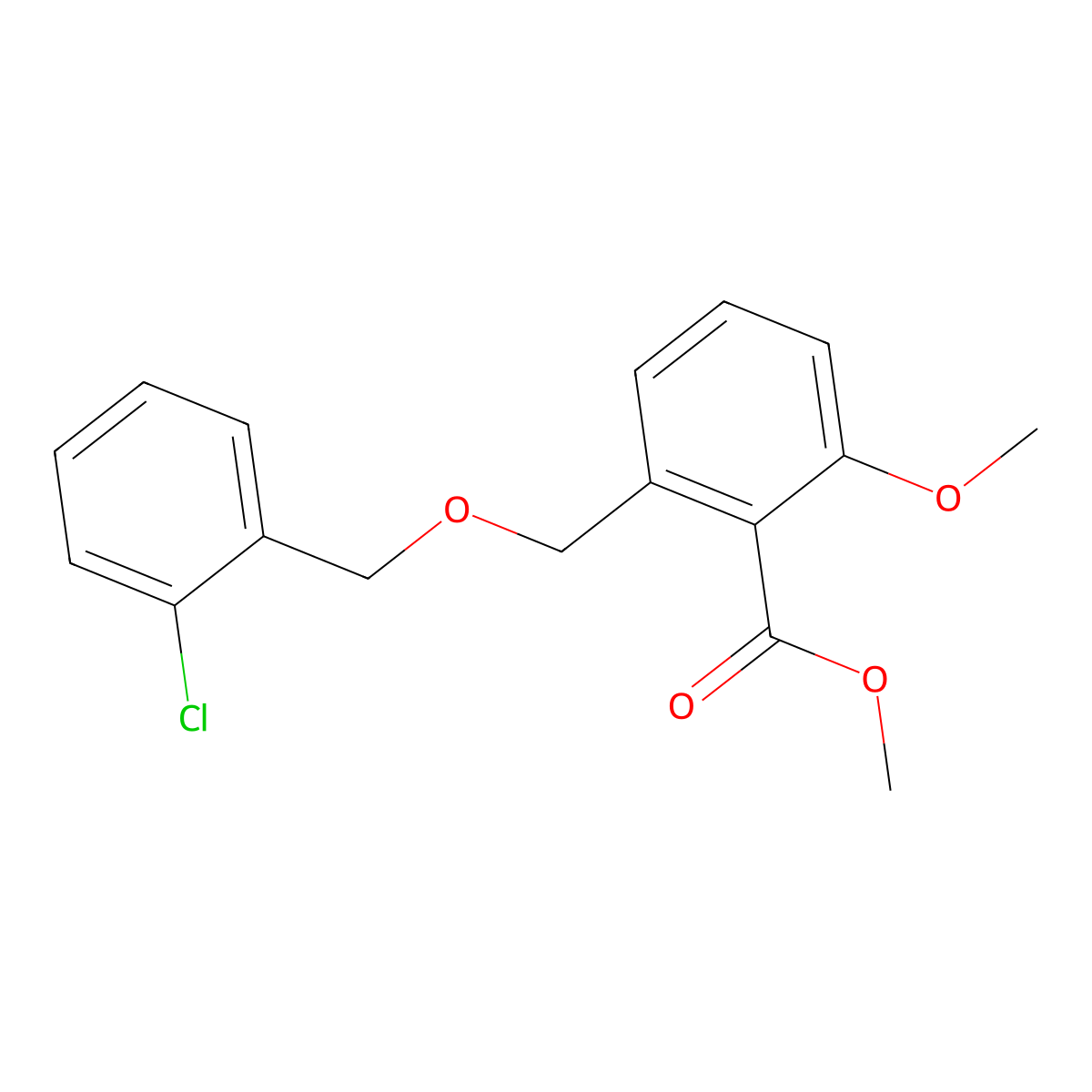 2-(2-Chloro-benzyloxymethyl)-6-methoxy-benzoic acid methyl ester molecular structure, CAS 1171923-79-7