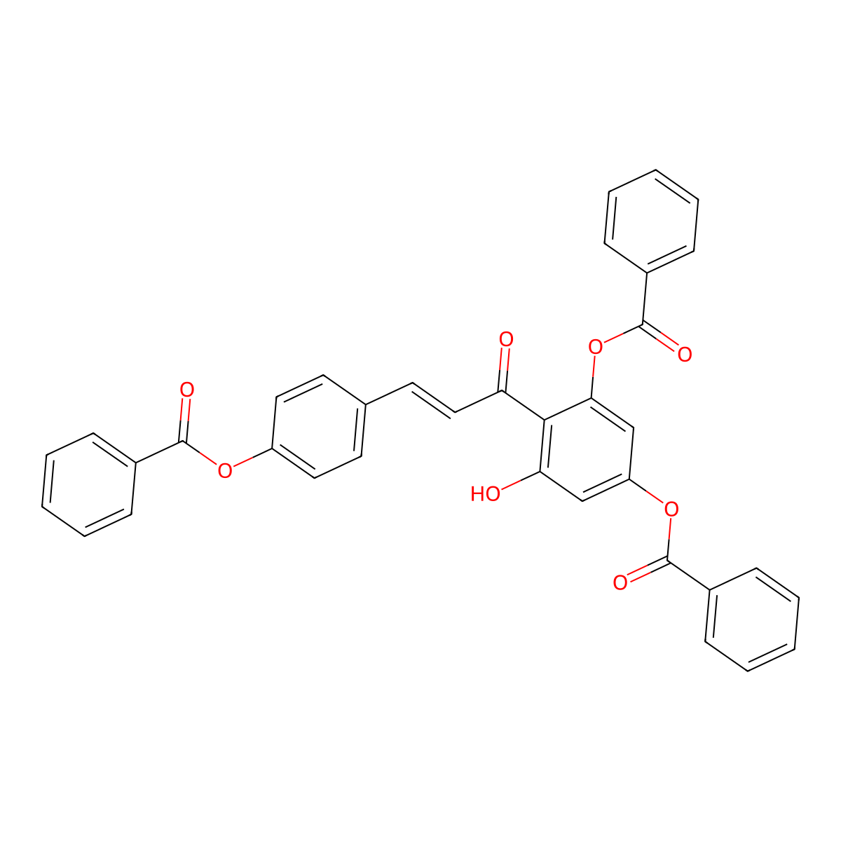[4-[(E)-3-(2,4-dibenzoyloxy-6-hydroxyphenyl)-3-oxoprop-1-enyl]phenyl] benzoate molecular structure, CAS 1171923-81-1