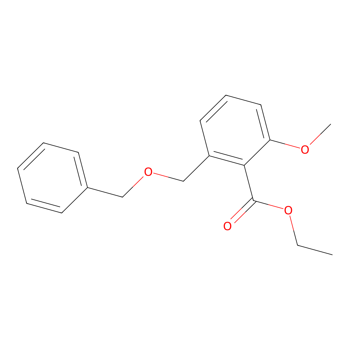2-Benzyloxymethyl-6-methoxy-benzoic acid ethyl ester molecular structure, CAS 1171923-87-7