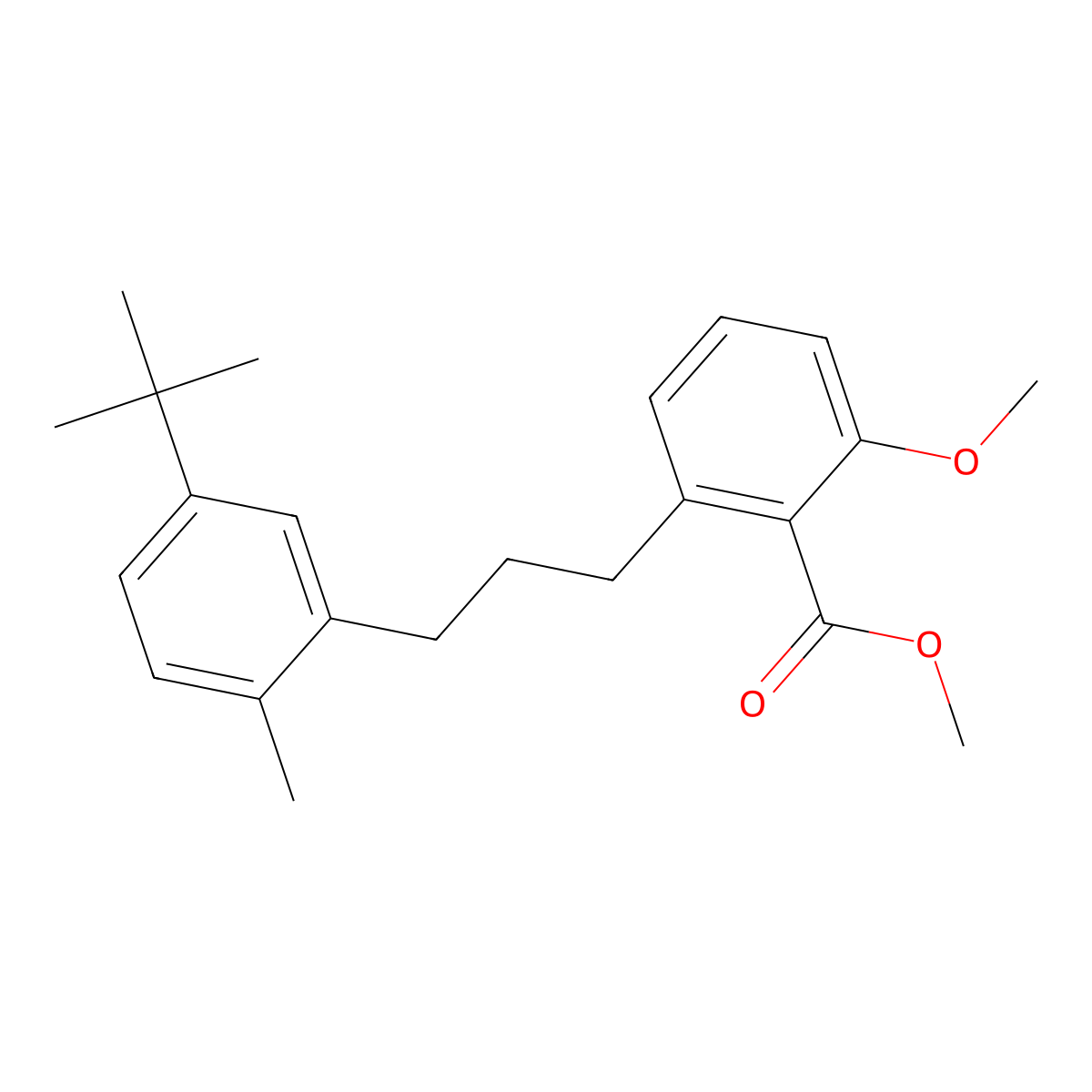 2-[3-(5-tert-Butyl-2-methyl-phenyl)-propyl]-6-methoxy-benzoic acid methyl ester molecular structure, CAS 1171923-88-8