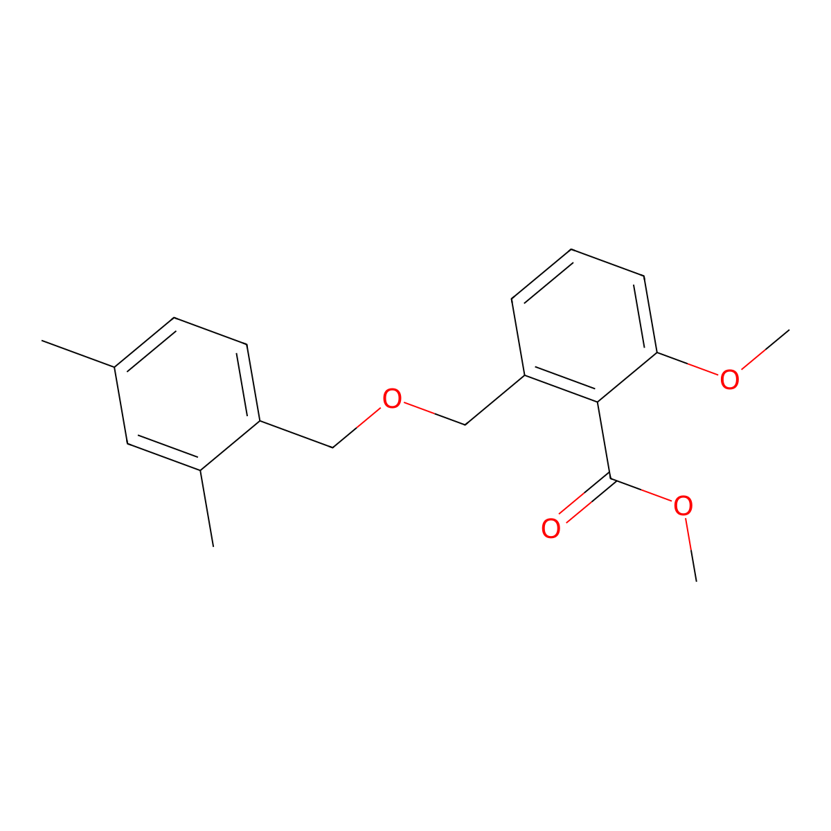 2-(2,4-Dimethyl-benzyloxymethyl)-6-methoxy-benzoic acid methyl ester molecular structure, CAS 1171923-89-9