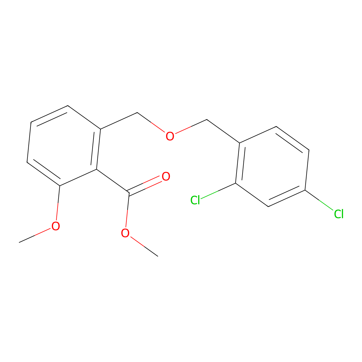 2-(2,4-Dichloro-benzyloxymethyl)-6-methoxy-benzoic acid methyl ester molecular structure, CAS 1171923-92-4
