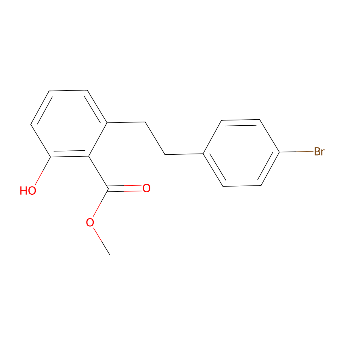 2-[2-(4-Bromo-phenyl)-ethyl]-6-hydroxy-benzoic acid methyl ester molecular structure, CAS 1171923-98-0