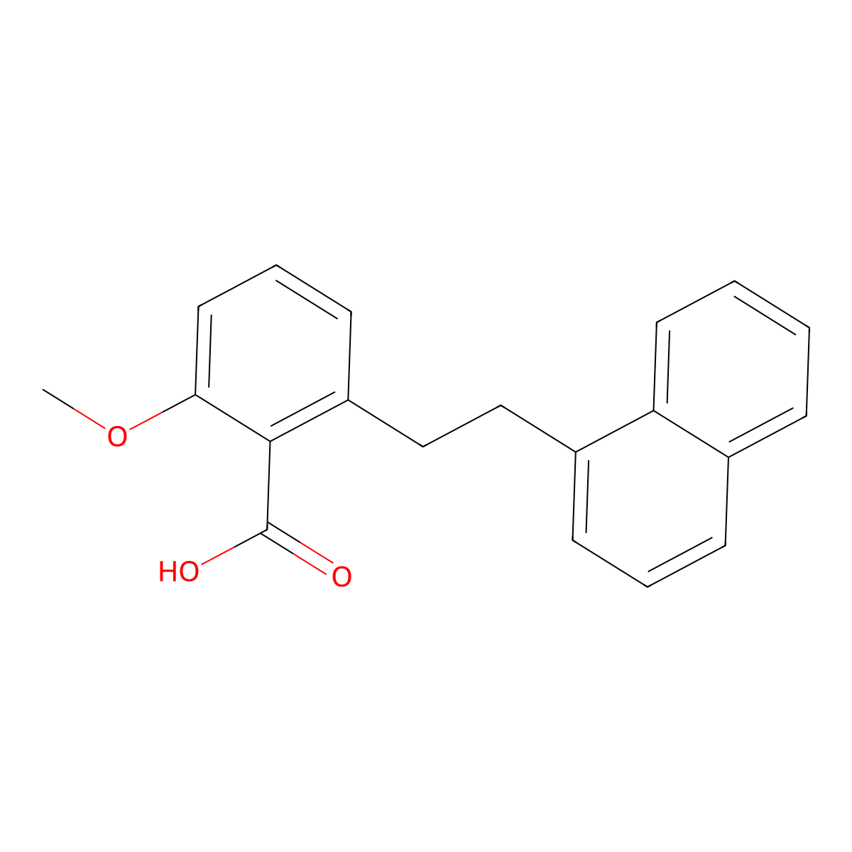 2-Methoxy-6-(2-naphthalen-1-yl-ethyl)-benzoic acid molecular structure, CAS 1171924-00-7