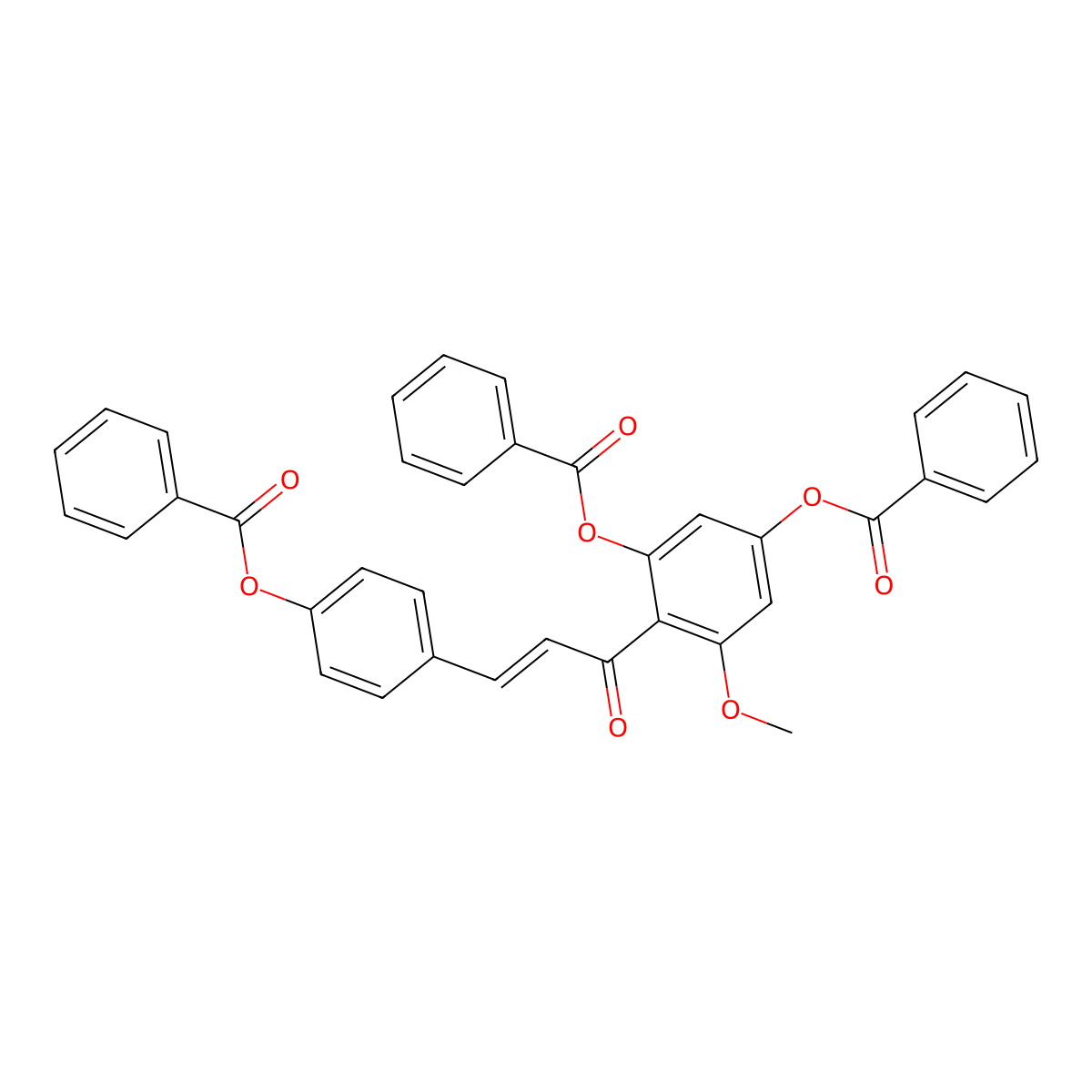 3-(Benzoyloxy)-4-[(2E)-3-[4-(Benzoyloxy)phenyl]prop-2-enoyl]-5-methoxyphenyl benzoate molecular structure, CAS 1171924-04-1
