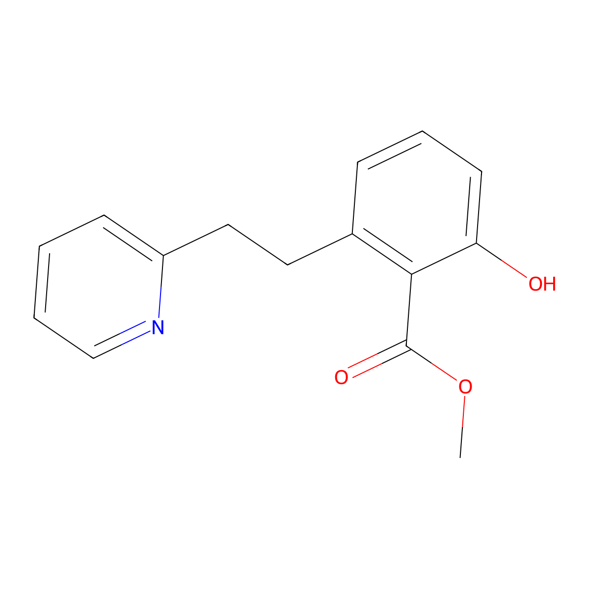 2-Hydroxy-6-(2-pyridin-2-yl-ethyl)-benzoic acid methyl ester molecular structure, CAS 1171924-09-6