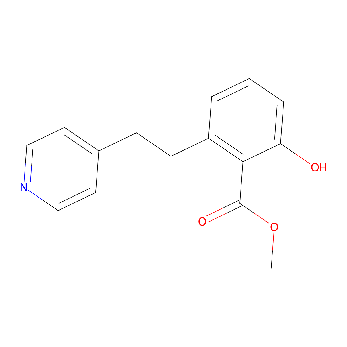 2-Hydroxy-6-(2-pyridin-4-yl-ethyl)-benzoic acid methyl ester molecular structure, CAS 1171924-11-0