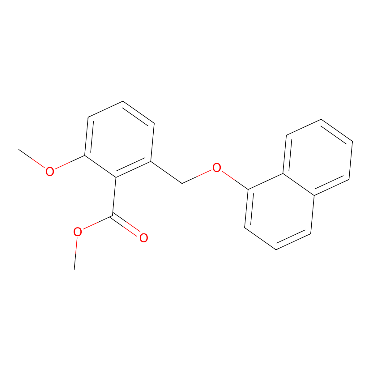 2-Methoxy-6-(naphthalen-1-yloxymethyl)-benzoic acid methyl ester molecular structure, CAS 1171924-19-8