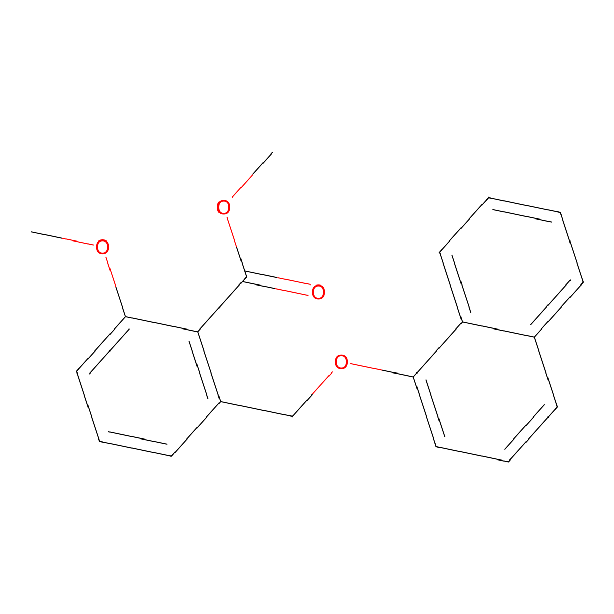 2-Methoxy-6-(naphthalen-1-yloxymethyl)-benzoic acid methyl ester molecular structure, CAS 1171924-19-8