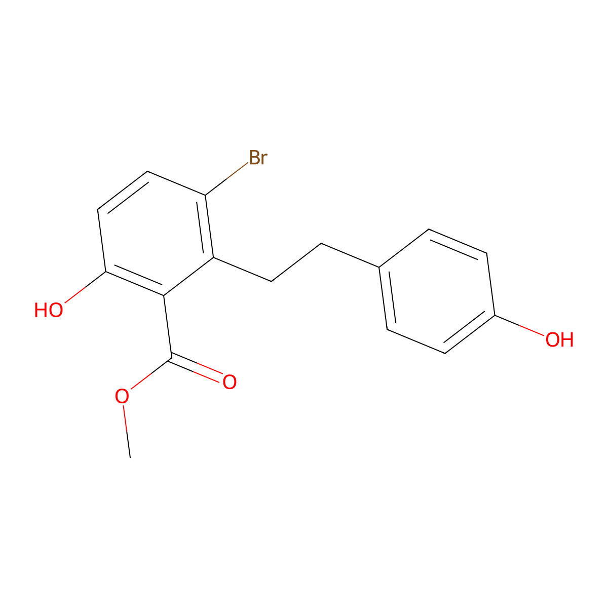 3-Bromo-6-hydroxy-2-[2-(4-hydroxy-phenyl)-ethyl]-benzoic acid methyl ester molecular structure, CAS 1171924-27-8